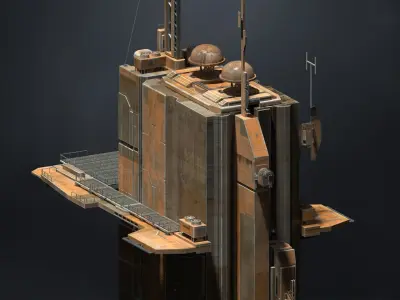 SUB-D Scifi Megascale Industrial Building 01 3D model