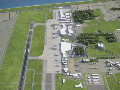 Felix Houphouet Boigny International Airport - ABJ Low-poly 3D model