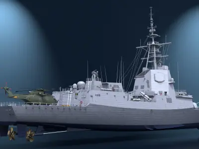  F101 Alvaro de Bazan Class Frigate with Helicopter 