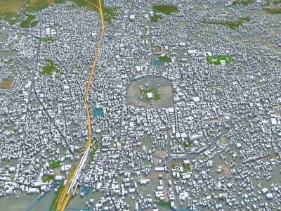 Thrissur Kerala India 20km AI Low-poly 3D model