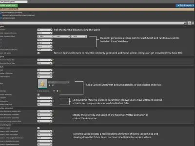 UE4 Fish School System Low-poly 3D model