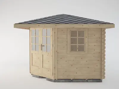 Wooden garden shed5 3D model
