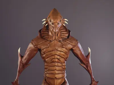 Alien 2 monster Low-poly 3D model