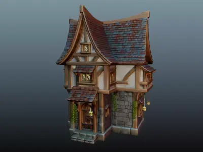Mediaval Fantasy Stone House EM-16 3D model 3D model
