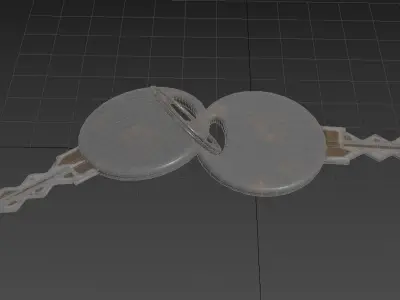 Rusted key Low-poly 3D model