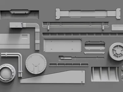 Sci fi trim sheets 3 3D model