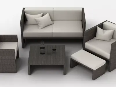 Outdoor Lounge Set 4 3D model