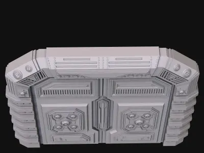 Sci fi door 3D model 2