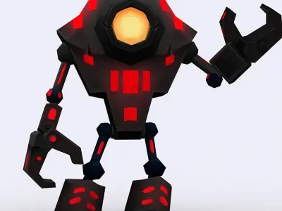 3DRT - Chibii-robot-06 Low-poly 3D model