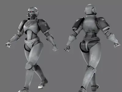 Scifi Armoured Marine Character Rigged  3D model