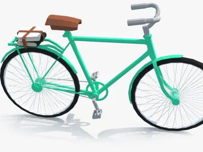 Vintage Bicycle isometric style Low-poly 3D model