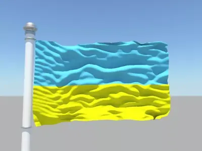 Ukraine flag 3D model
