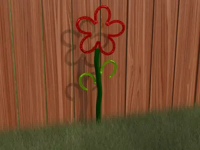 Yard Or Fence Art Horseshoe Flower 1 Low-poly 3D model