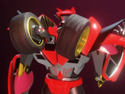  Knockout Transformers Prime Character Rig Low-poly 3D model