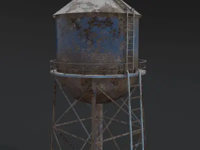 Old water tower Free low-poly 3D model