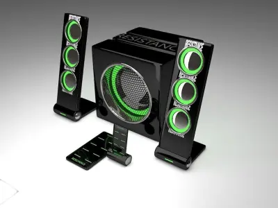 Speakers speaker system with lights 3D model