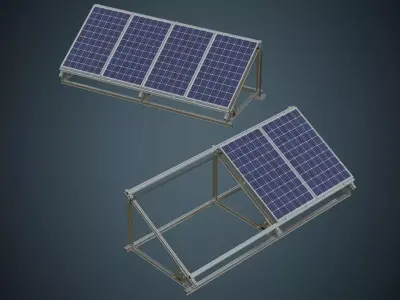 Solar Cell 1A Low-poly 3D model