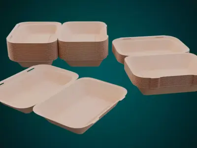 Large Cardboard paper - Disposable Container 3D model
