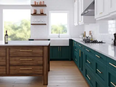 Green kitchen 3D model