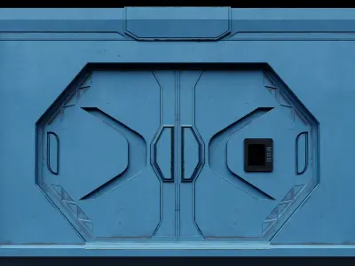 Game ready Sci-fi Door Low-poly 3D model