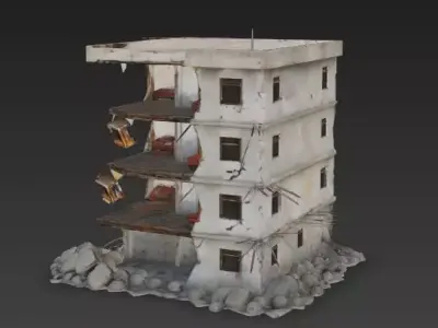 Shattered Heights Apartment Block 3D Model Low-poly 3D model