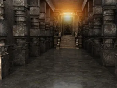 maha kali temple interior 3D model