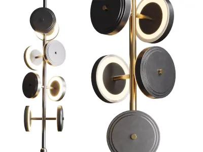 Le Royer Chandelier in Aged Brass by Larose Guyon 01 Low-poly 3D model