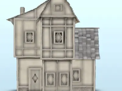 Medieval house with floor 1 3D print model
