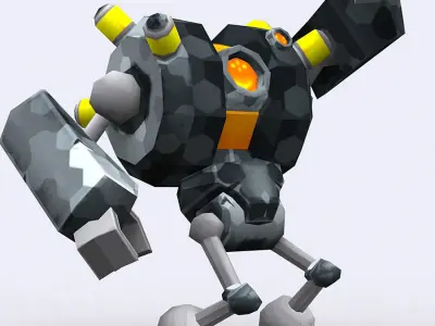 3DRT - Chibii-robot-17 Low-poly 3D model