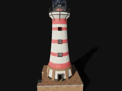 LIGHTHOUSE LIGHT HOUSE SEA OCEAN SHIP WATCH TOWER SKY COLLECTION Low-poly 3D model
