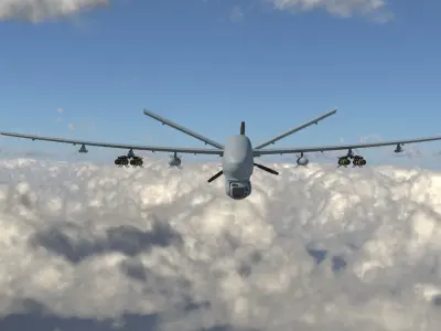 IHA - UAV ANKA-S - LOW POLY MODEL TUSAS Low-poly 3D model