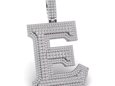 Alphabet Latter E Diamond Pendent 3D print model