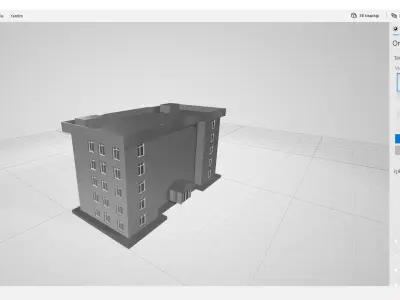 0001 apartmen building Low-poly 3D model