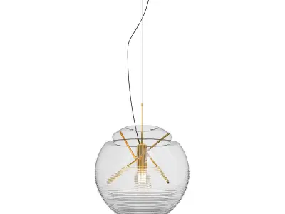 VITRUVIO virtuo chandelier in gold and glass 3D model