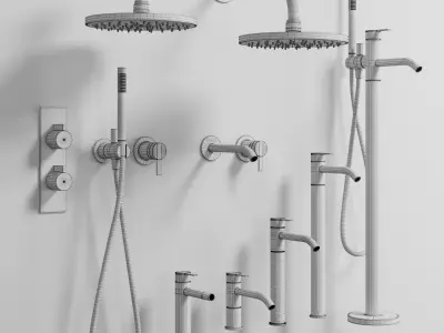 collection Inbani Bathroom faucet set 01 Low-poly 3D model