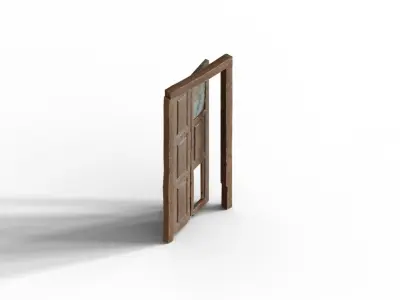 Rustic Old Door Free low-poly 3D model