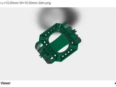 Men Ring With Asscher Cut Center Stone 3D print model