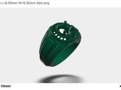 Men Ring With Round Cut Center Stone 3D print model