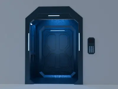 Sci fi elevator Low-poly 3D model purchase