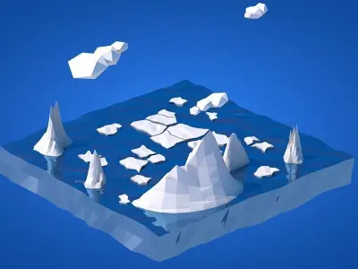 Low Poly Ice Alska Low-poly 3D model