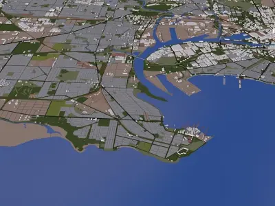 Melbourne City Australia Low-poly 3D model