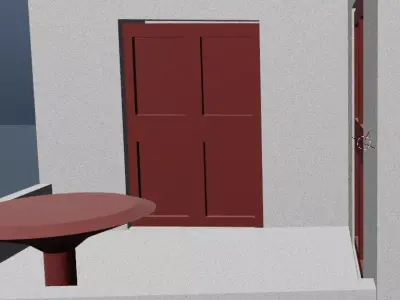 HOUSE with door in middle 3D model