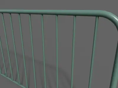 PBR Pedestrian Guard Rail Green V1 Low-poly 3D model