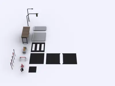 City Street Pack Lowpoly Low-poly 3D model