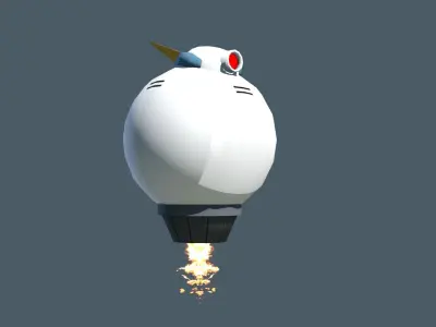 Melee enemy robot Low-poly 3D model