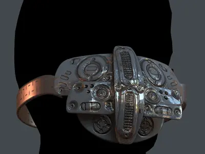 Gas mask helmet 3d model scifi Low-poly Low-poly 3D model