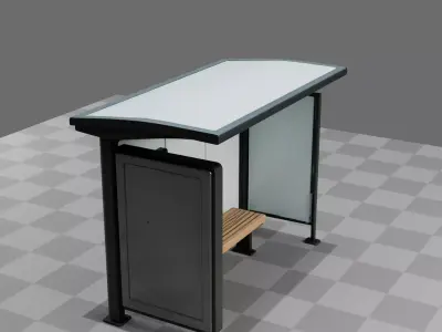 Bus Stop Shelter 3D model