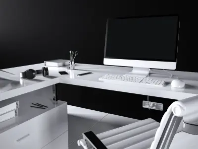 Office Desk - Interior Office Furniture 03 3D model