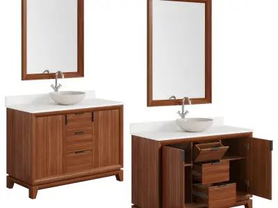 Talyn 48 Mahogany countertop sink 3D model
