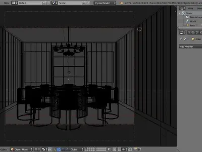 10 Sitter Dining Set 1 3D model